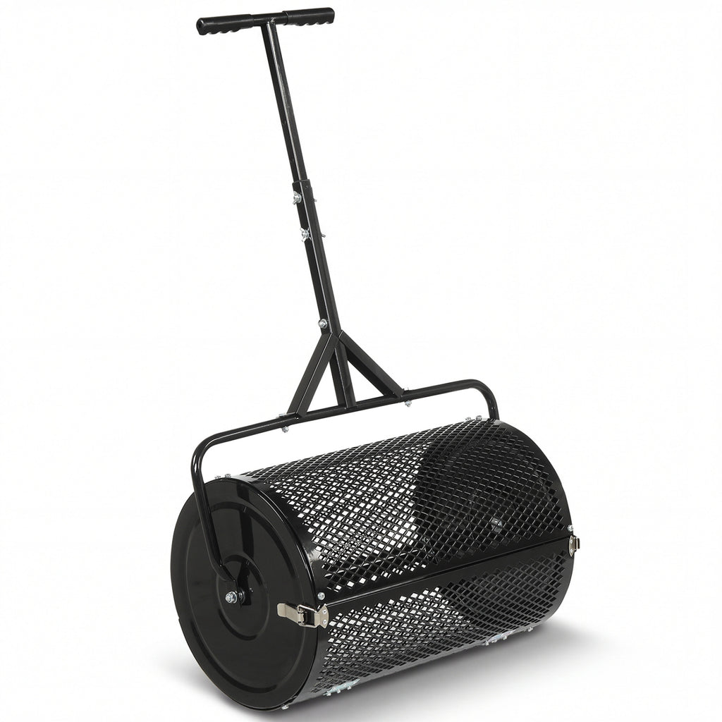 24 Inch Compost Spreader with T-Handle - Black