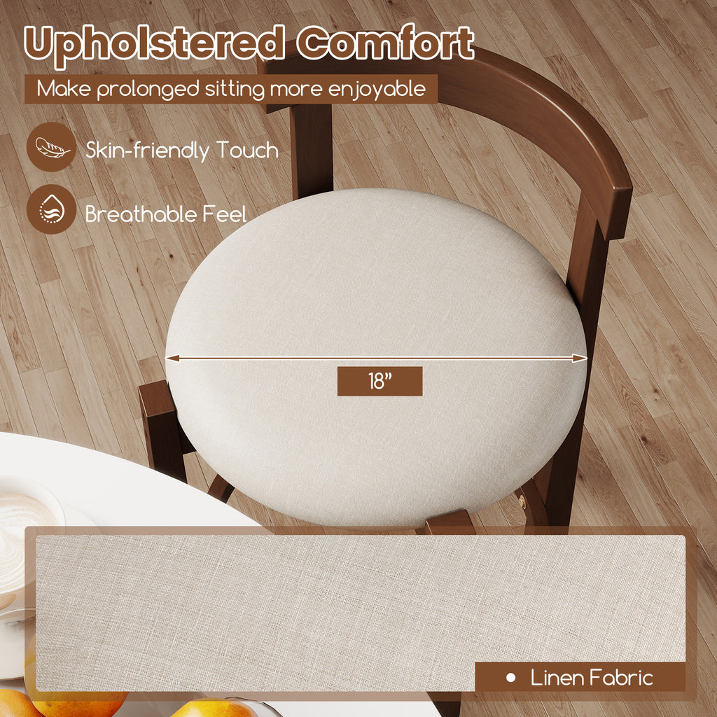 24 Inch Counter Height Bar Stools Set of 2, Brown Teddy Velvet