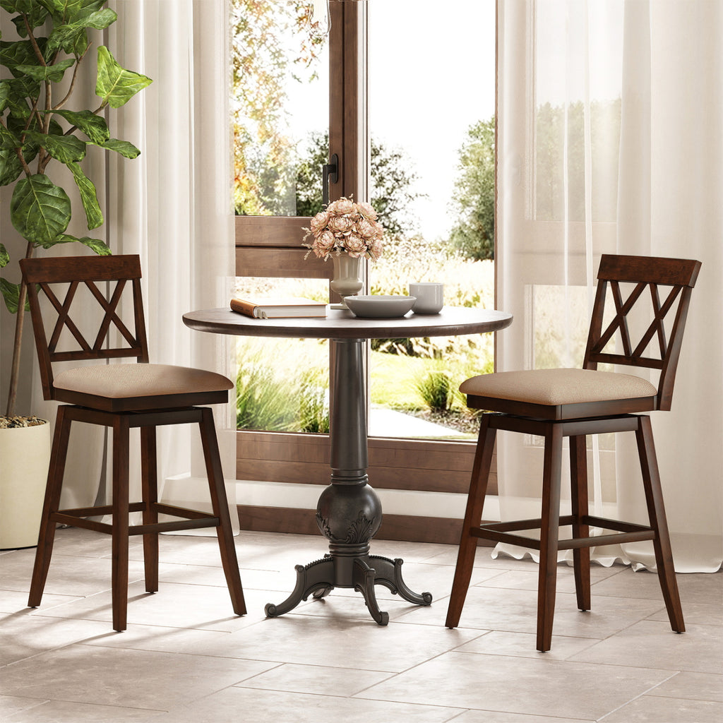 24 Inch Counter Height Bar Stools Set of 4, Oak - 29 inches