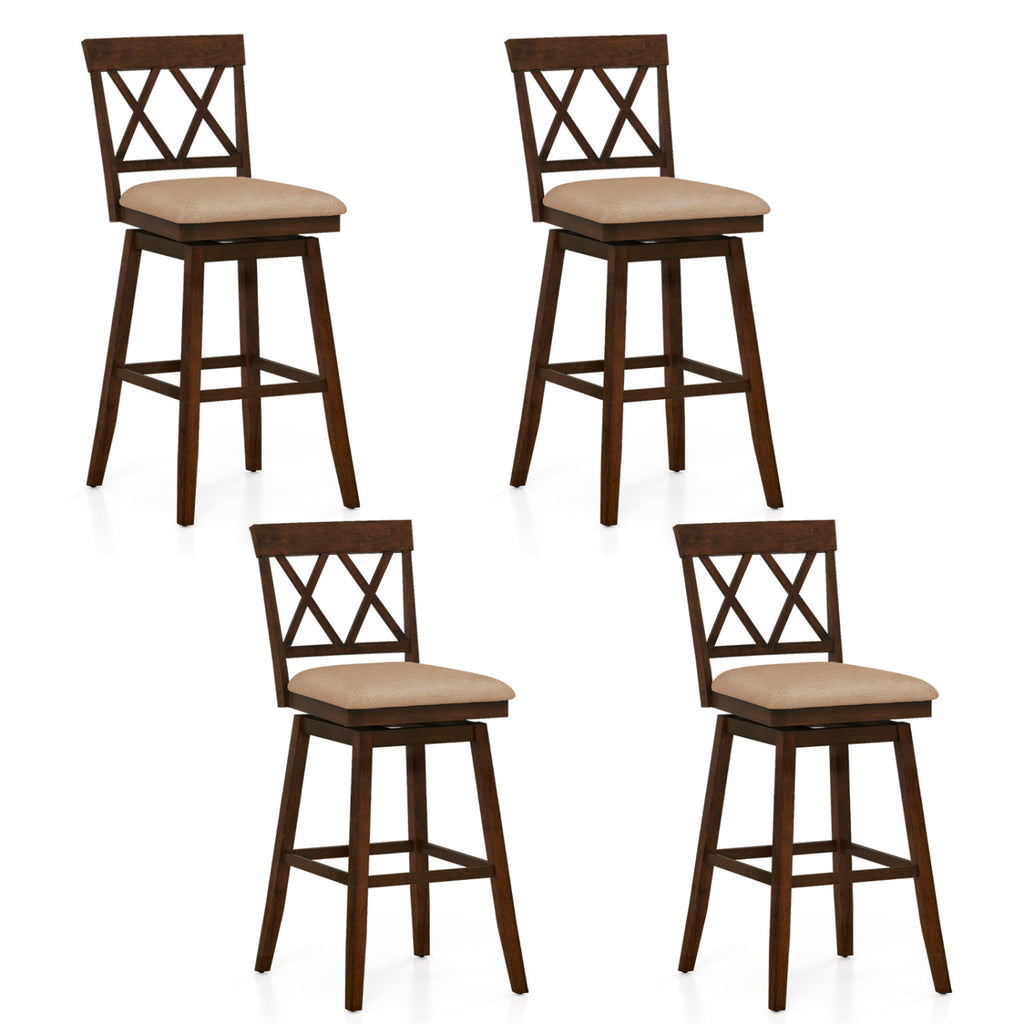 24 Inch Counter Height Bar Stools Set of 4, Oak - 29 inches