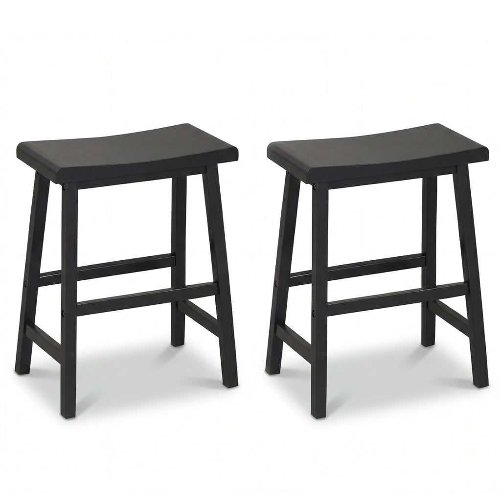 24 Inch Counter Height Bar Stools Set of 2 - Black