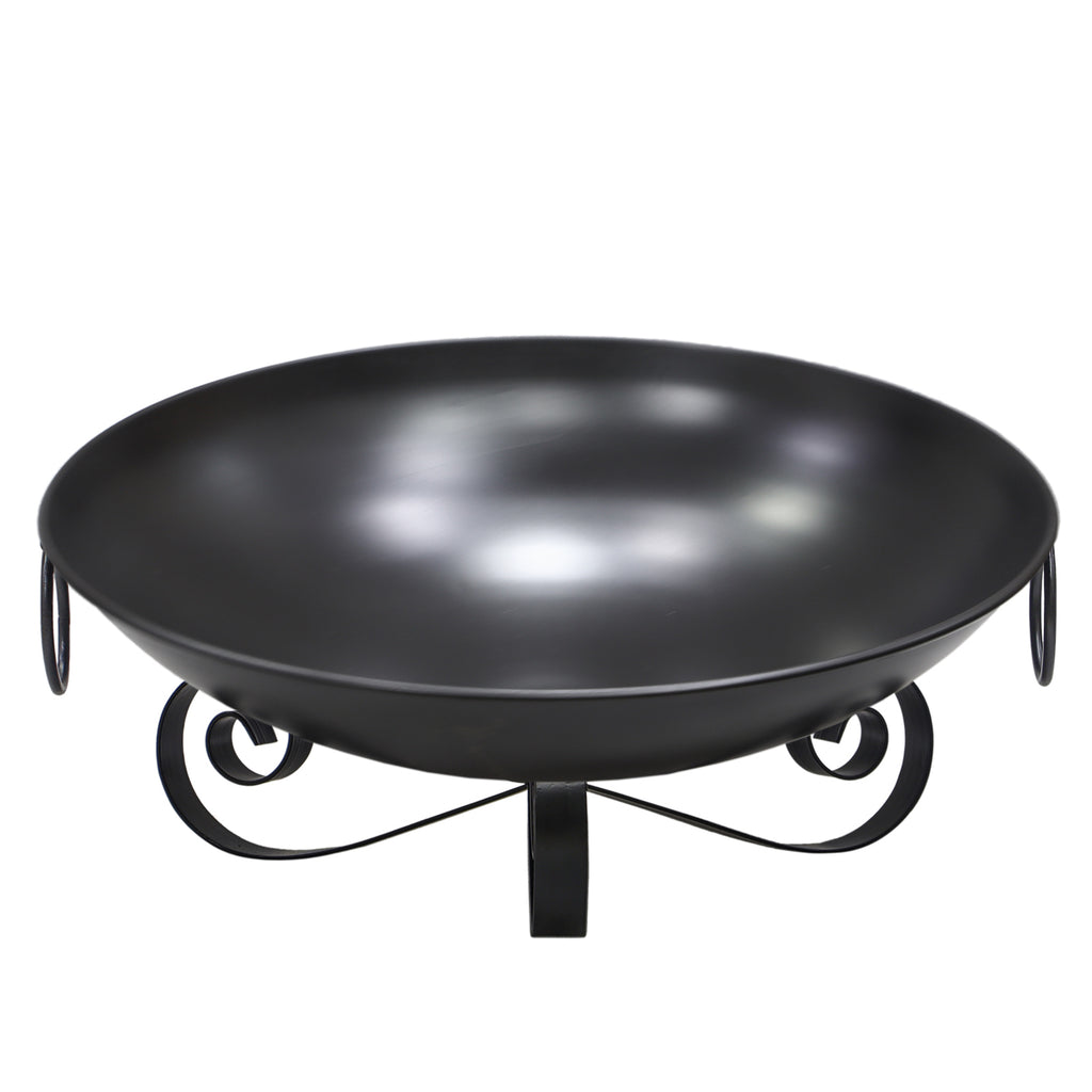 24 Inch Fire Pit Bowl - Heavy-Duty Metal Wood-Burning Firepit