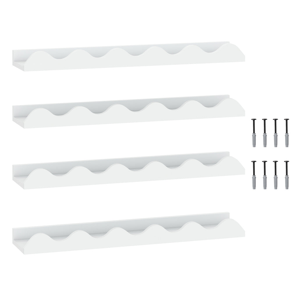 24 Inch Kids Bookshelf Wall Ledge Set of 4 - Natural
