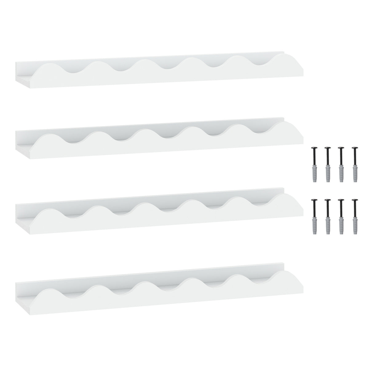 24 Inch Kids Bookshelf Wall Ledge Set of 4 - Natural