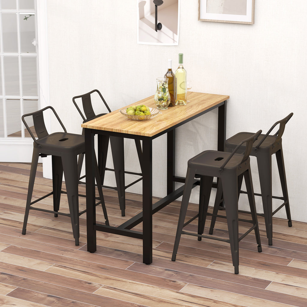 24 Inch Cafe Side Chair with Removable Back - Gun Middle Back