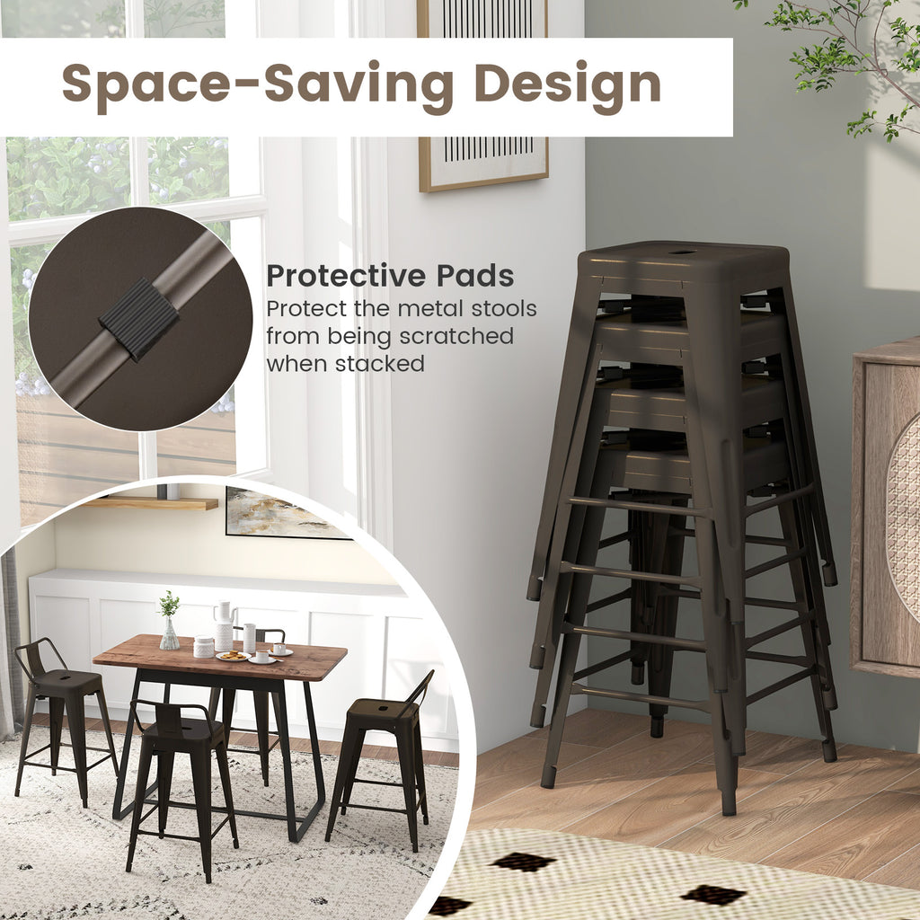 24 Inch Cafe Side Chair with Removable Back - Gun Middle Back