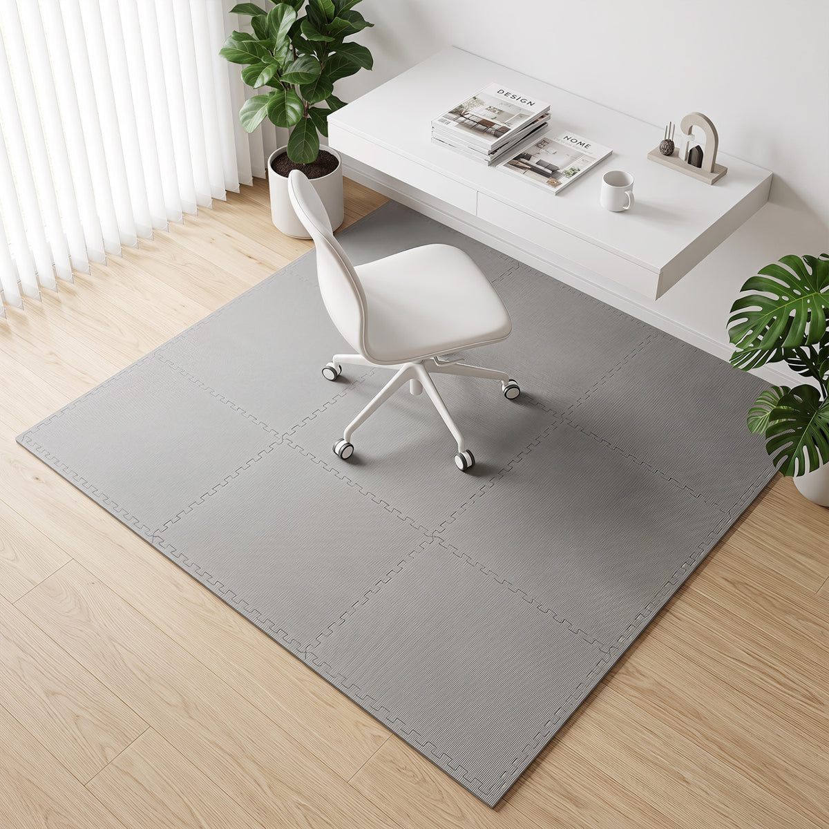 Gray 24 Pack Non-Slip Interlocking EVA Foam Floor Tiles - Home & Gym Use
