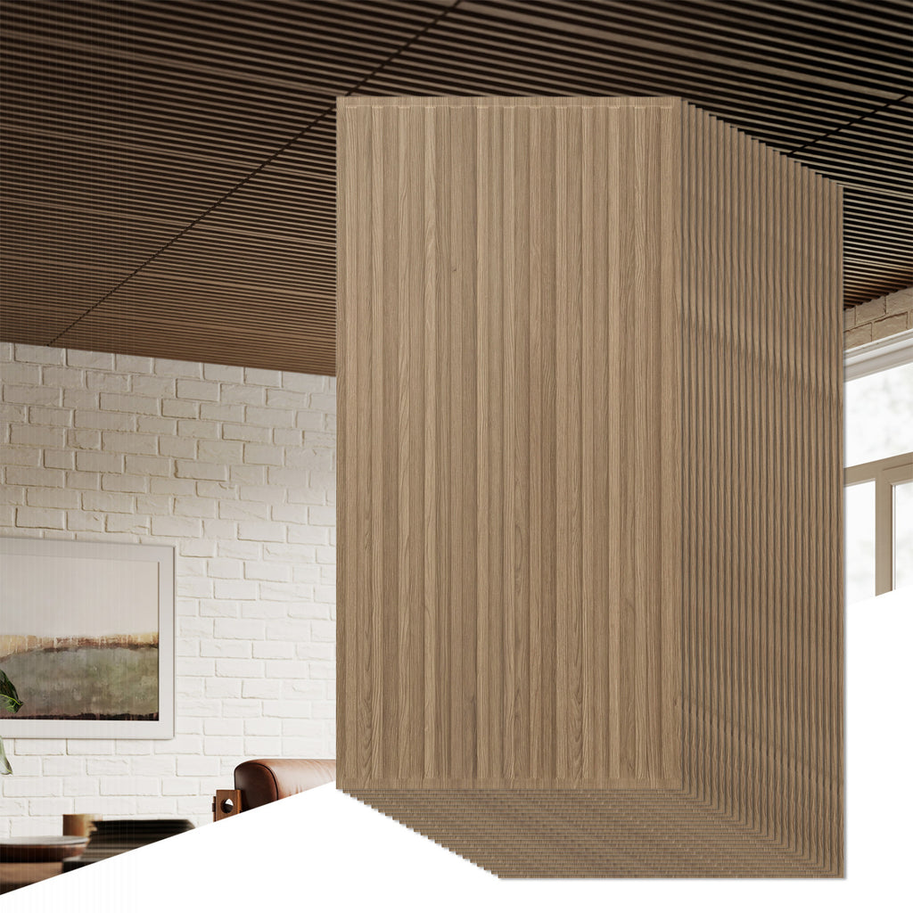 PVC Slat Wall Panels - 24 Pack Black Wall Paneling for Interior Decoration