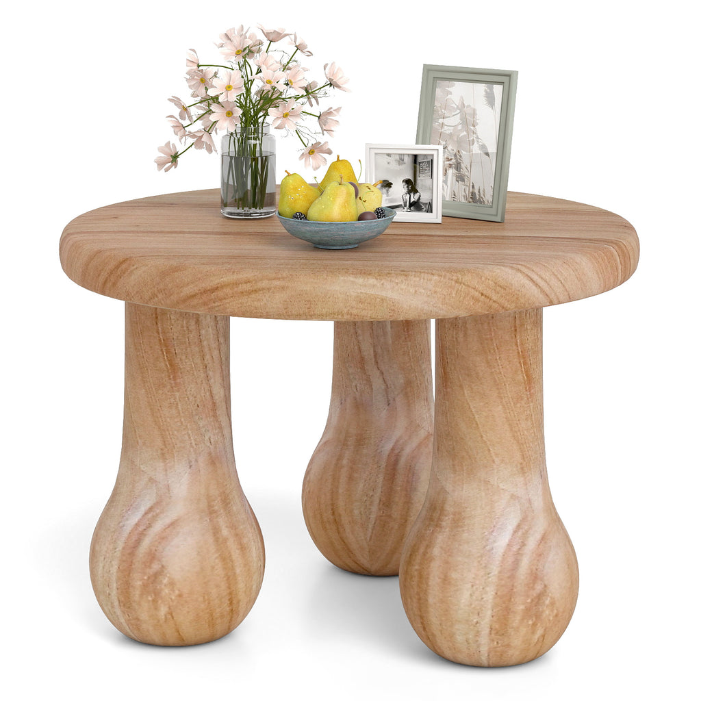 18 Inch Mahogany Wood Outdoor Side Table