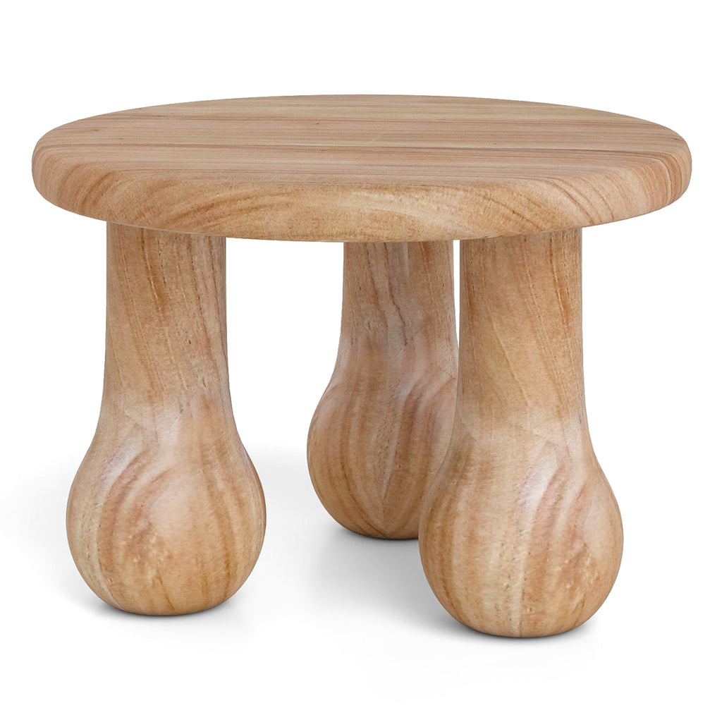 24" Mahogany Wood Coffee Table - Thickened Top & Column Legs