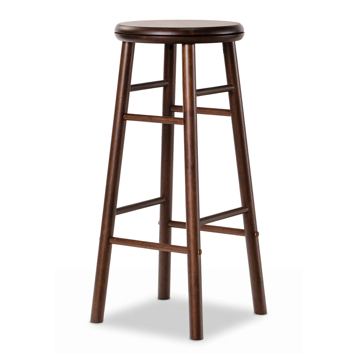 29" Walnut Swivel Bar Stools Set of 2 with Footrests