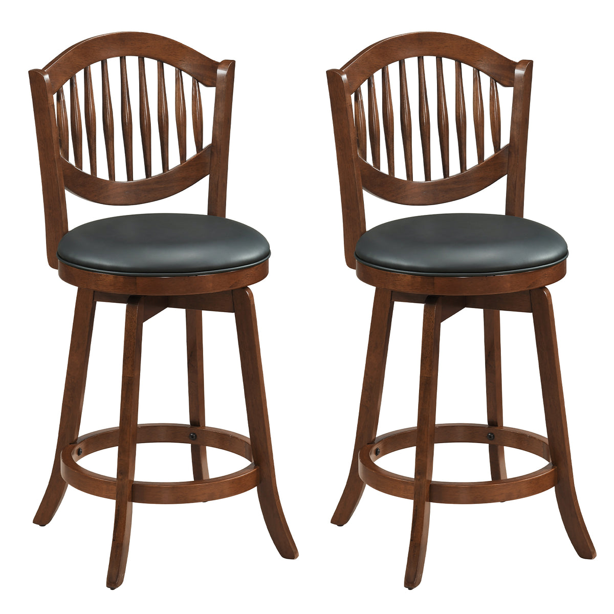 Bar Stools Set of 2 with Backrest, 25 Inch