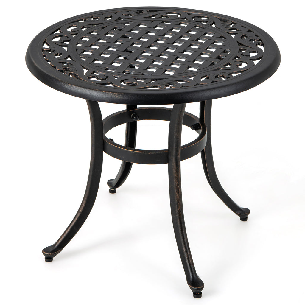 36" x 36" Square Patio Table with Umbrella Hole, Bronze