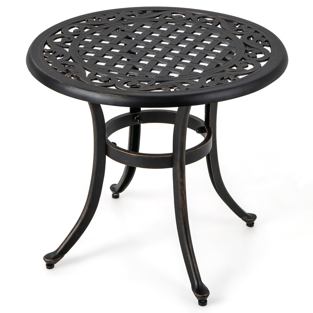 36" x 36" Square Patio Table with Umbrella Hole, Bronze
