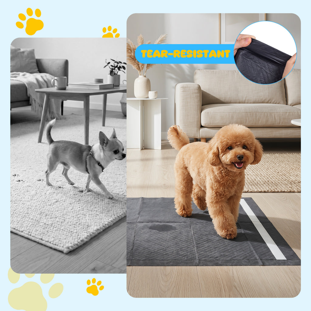 24x24 Charcoal Dog Pee Pads - 6-Layer Absorbent Leak-Proof Training Pads with Variation (150 Pieces)