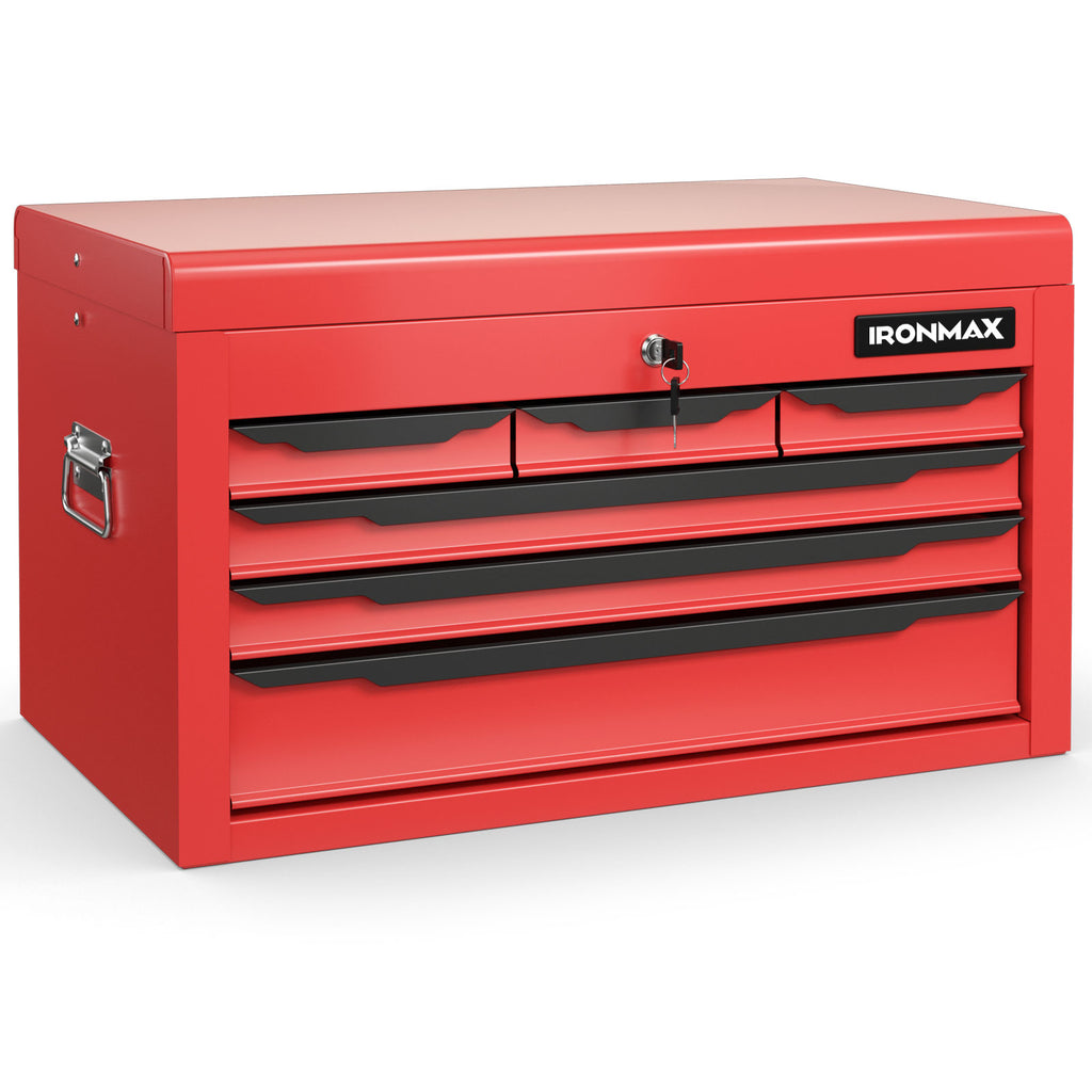 Portable Garage Tool Cabinet with 3 Drawers – Black & Red
