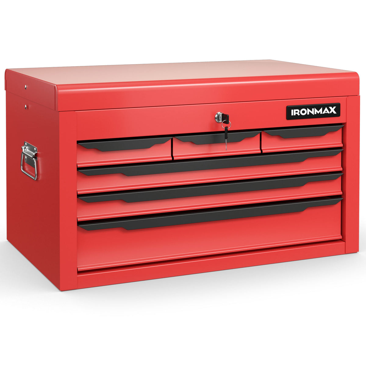 Portable Garage Tool Cabinet with 3 Drawers – Black & Red