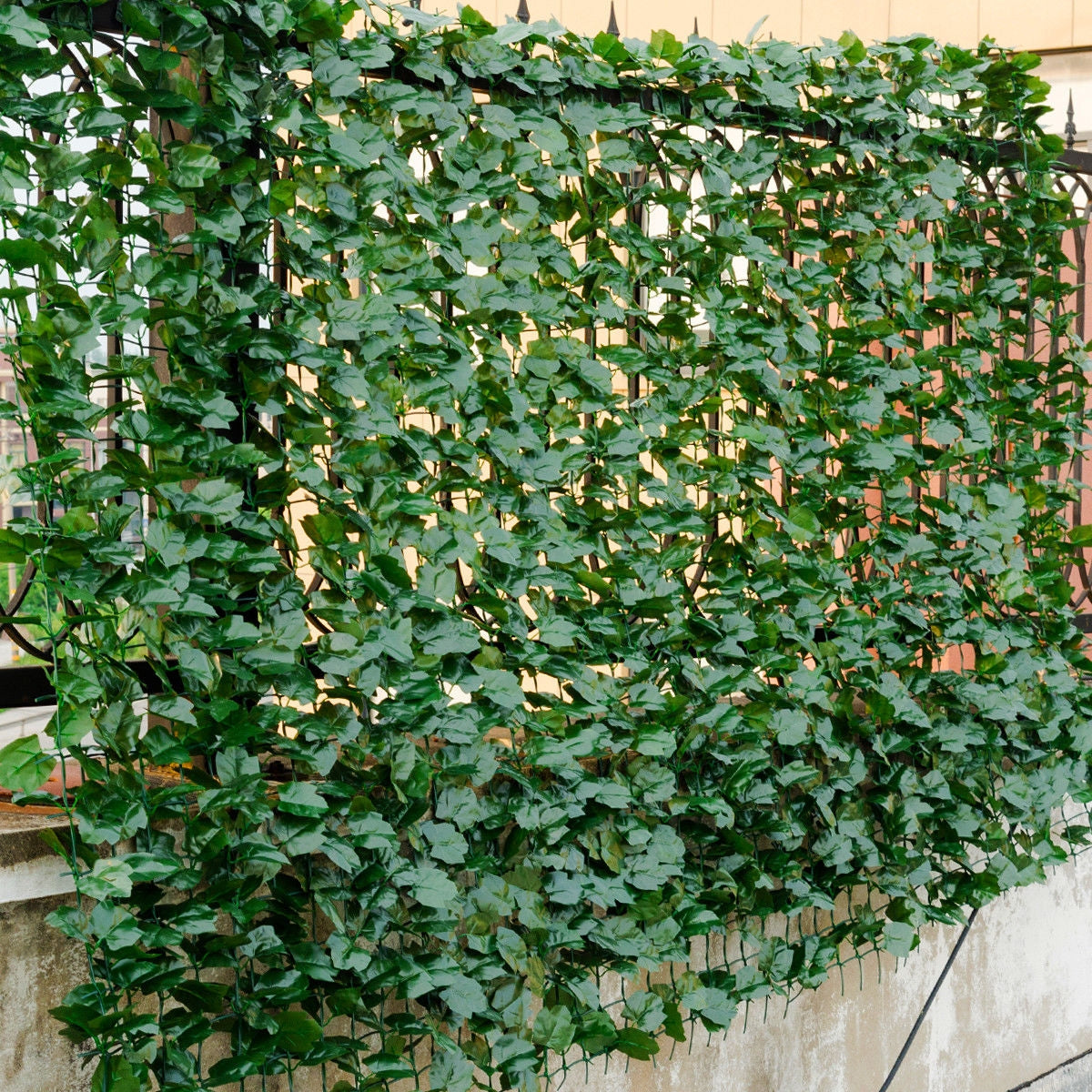 Faux Ivy Leaf Decorative Privacy Fence - Green, Indoor/Outdoor, M Variation