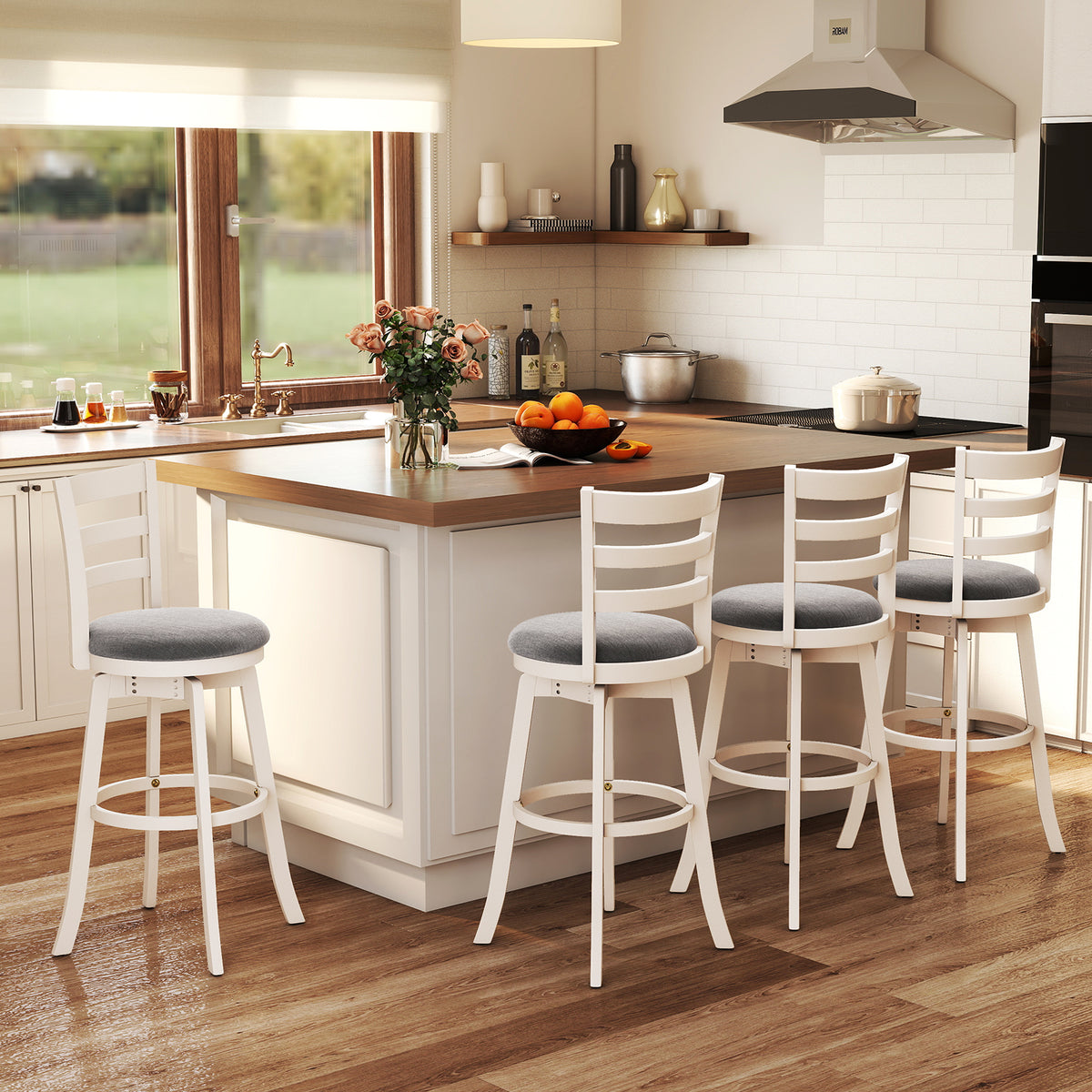 Swivel Counter Height Barstools Set of 2 - 30.5"
