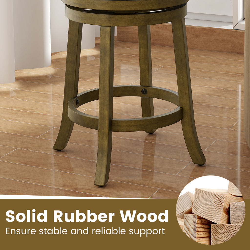 25-Inch Bar Stools Set of 2 with Backrest - X-Back