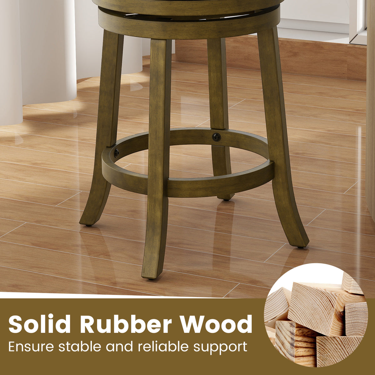 25-Inch Bar Stools Set of 2 with Backrest - X-Back