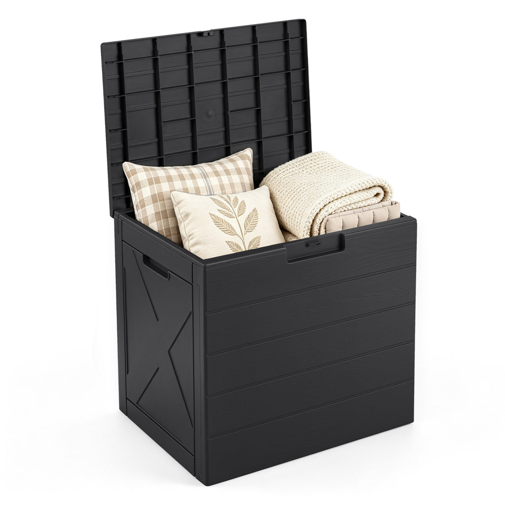25 Gallon Storage Bin with Lid Carry Handles and Lock Hole for Patio