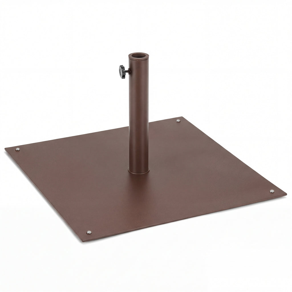 25 Inch Square Patio Umbrella Base 42 LBS, Brown