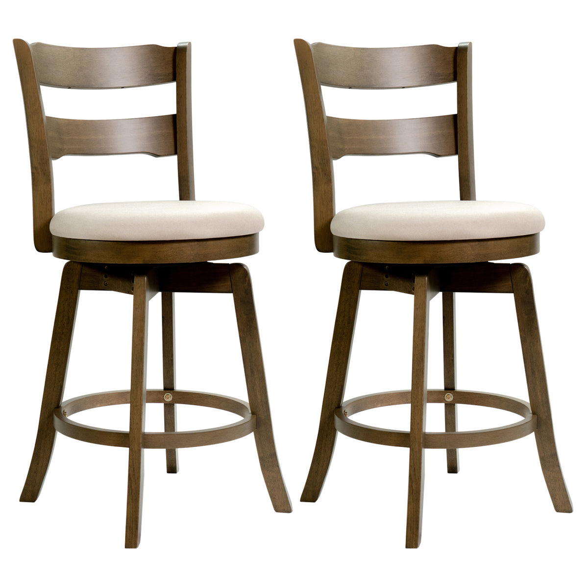 30.5" Swivel Bar Stools Set of 2 with Backrest - Bar Height