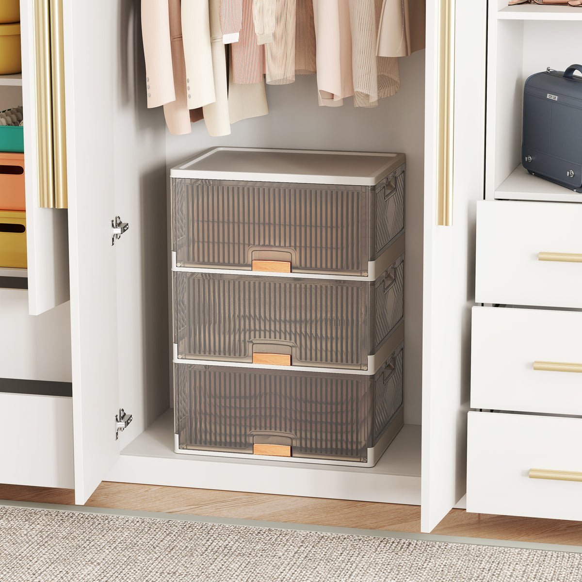 3-Tier Stackable Storage Bins with Wheels