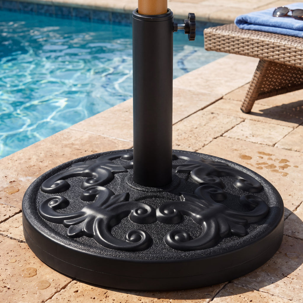 26.5 LBS Heavy-duty Round Umbrella Stand with Adjustable Knob