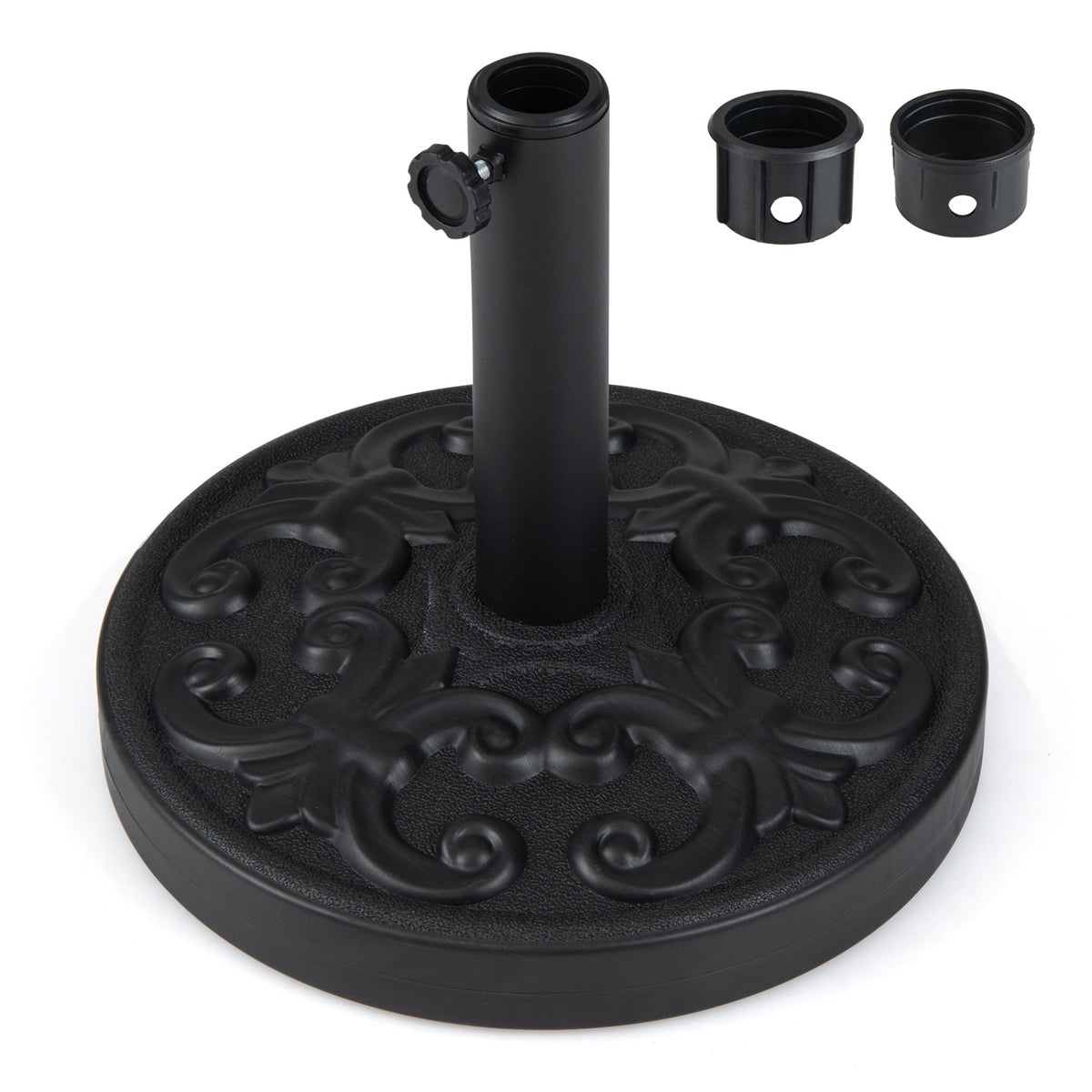 26.5 LBS Heavy-duty Round Umbrella Stand with Adjustable Knob