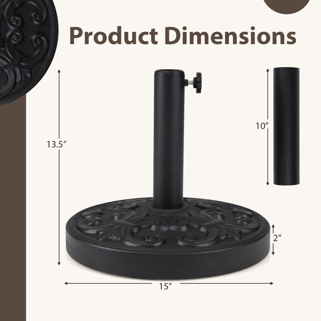 26.5 LBS Heavy-duty Round Umbrella Stand with Adjustable Knob