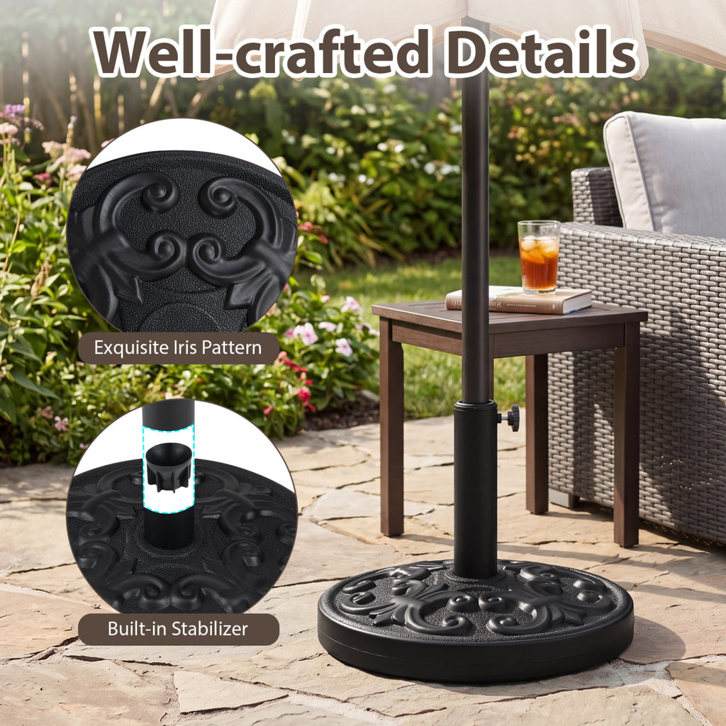 26.5 LBS Heavy-duty Round Umbrella Stand with Adjustable Knob