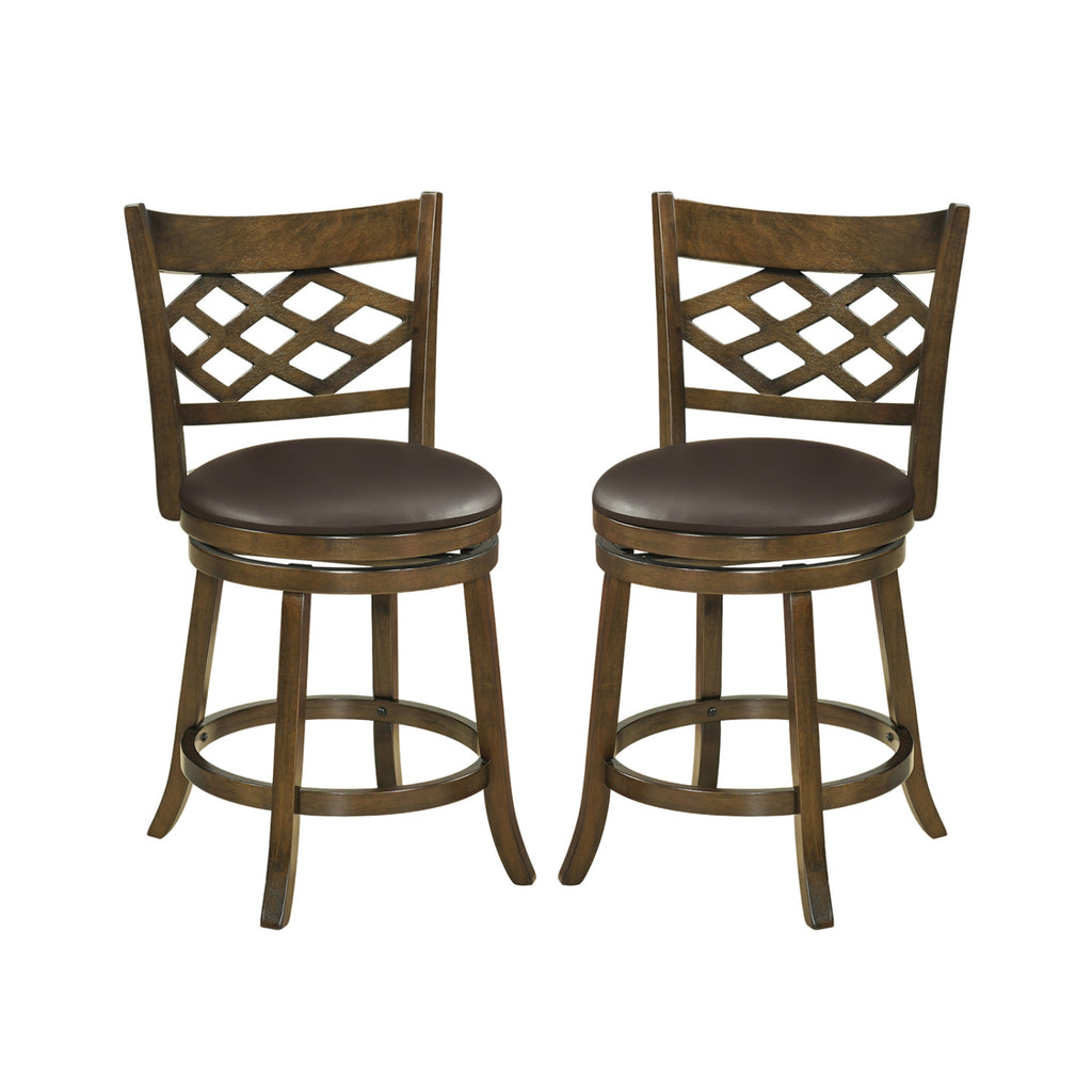 26-Inch Counter Height Bar Stools Set of 2 with PVC