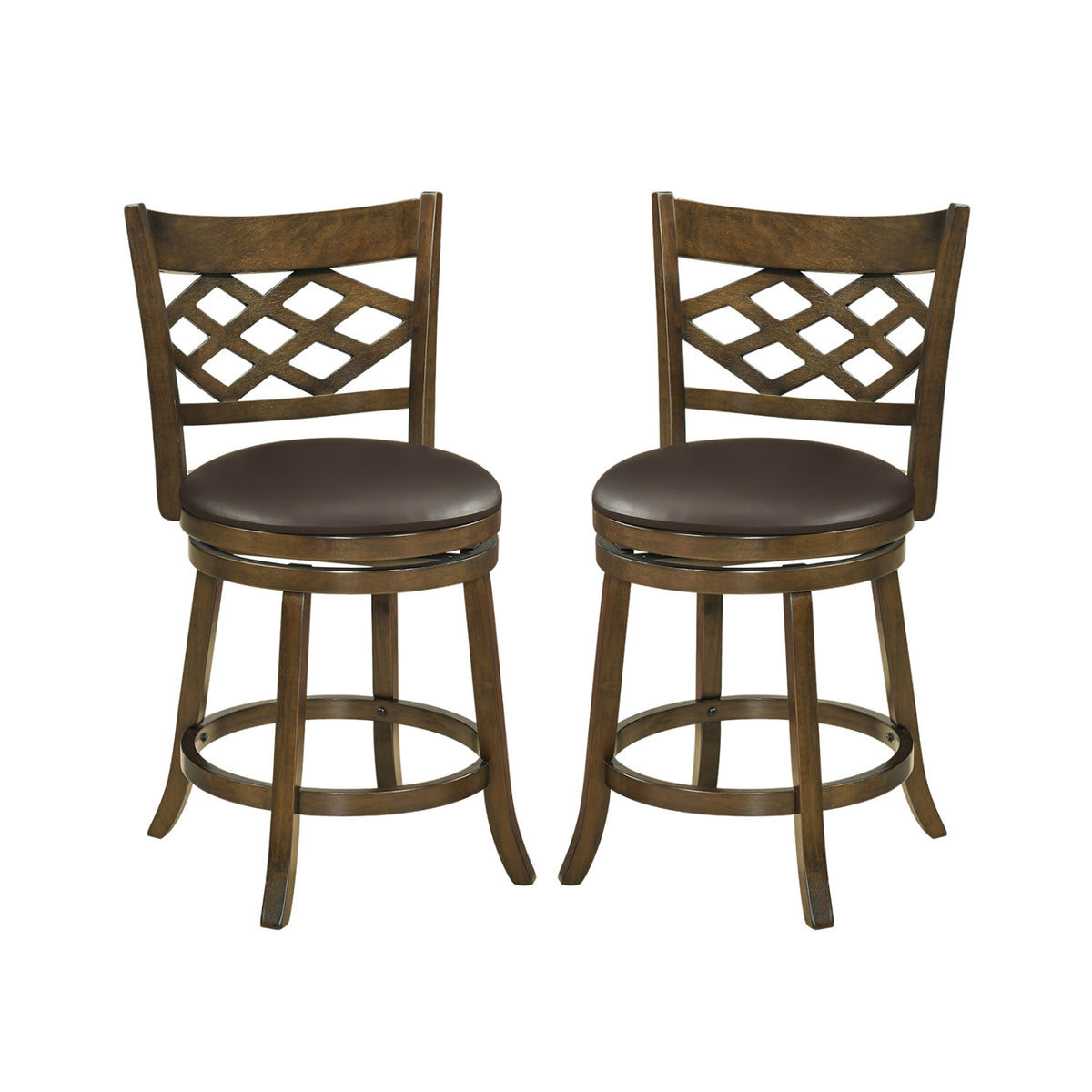 26-Inch Counter Height Bar Stools Set of 2 with PVC