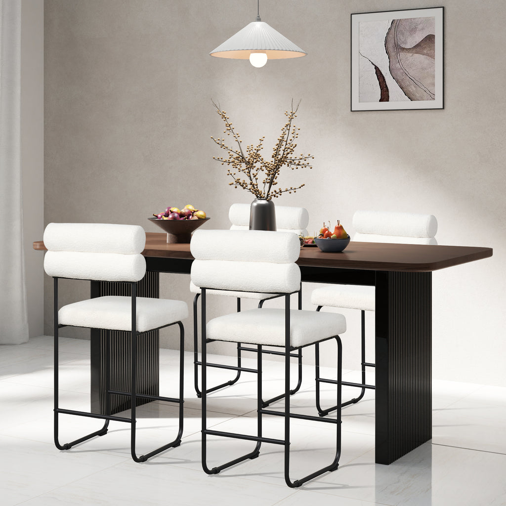 26 Inch Counter Height Bar Stools Set of 2, White