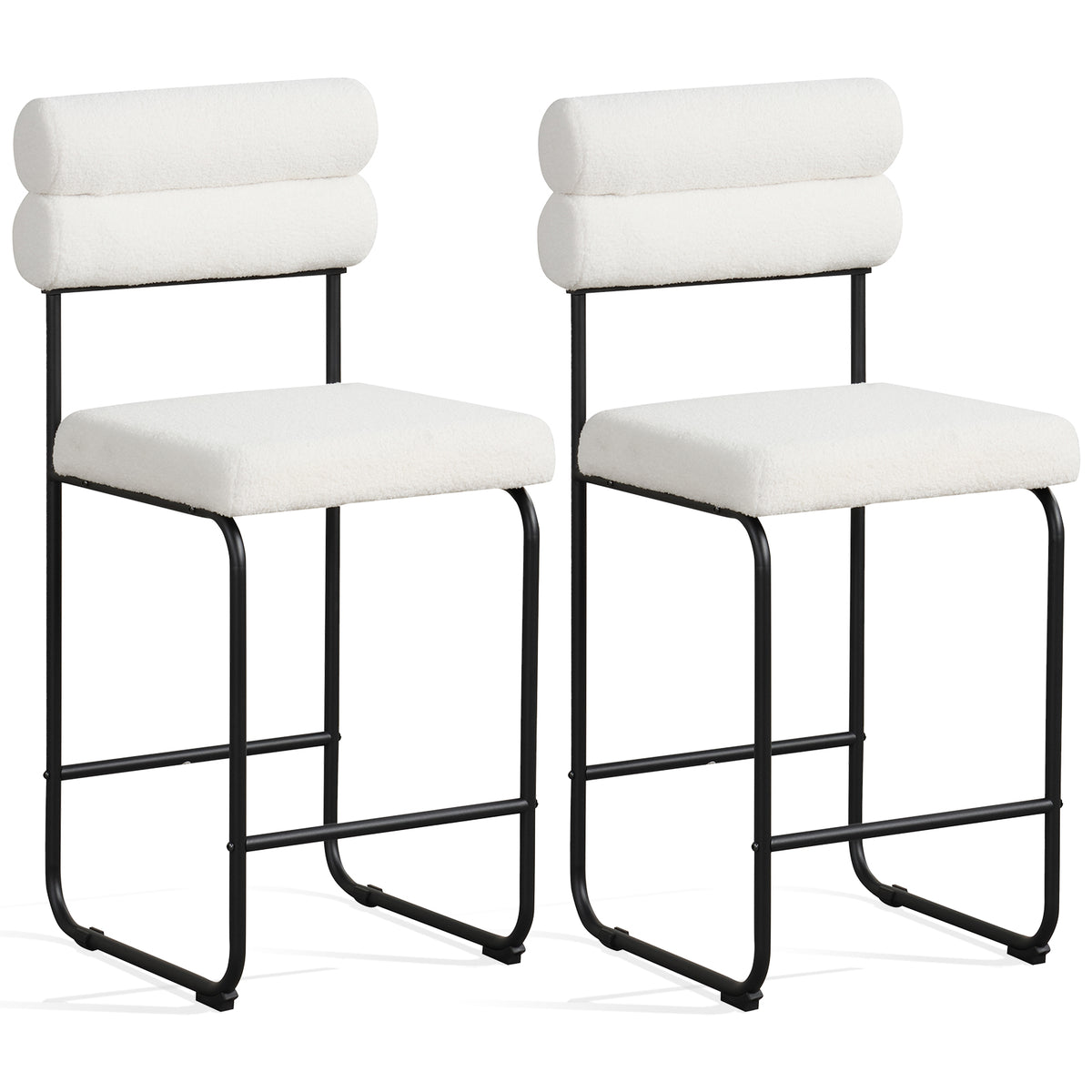 26 Inch Counter Height Bar Stools Set of 2, White