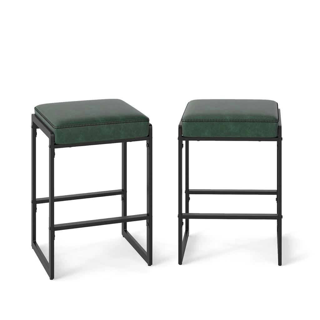 26" Counter Height Bar Stools Set of 2 - Green