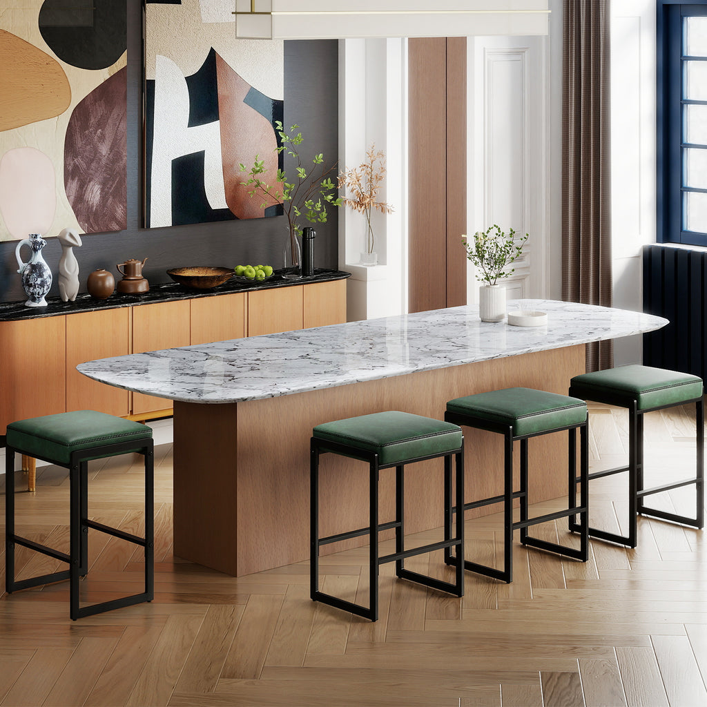 26" Counter Height Bar Stools Set of 2 - Green
