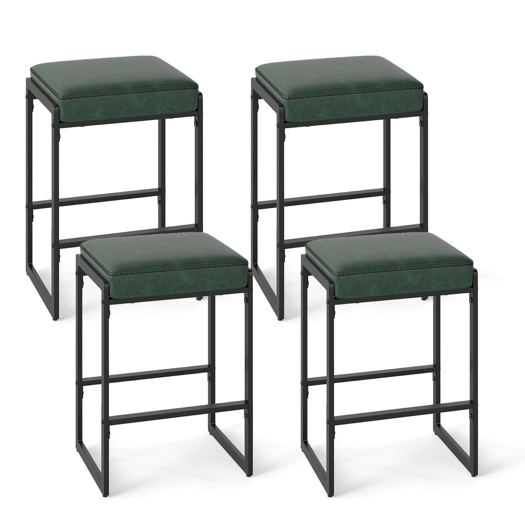 26 Inch Counter Height Bar Stools Set of 4 - Green