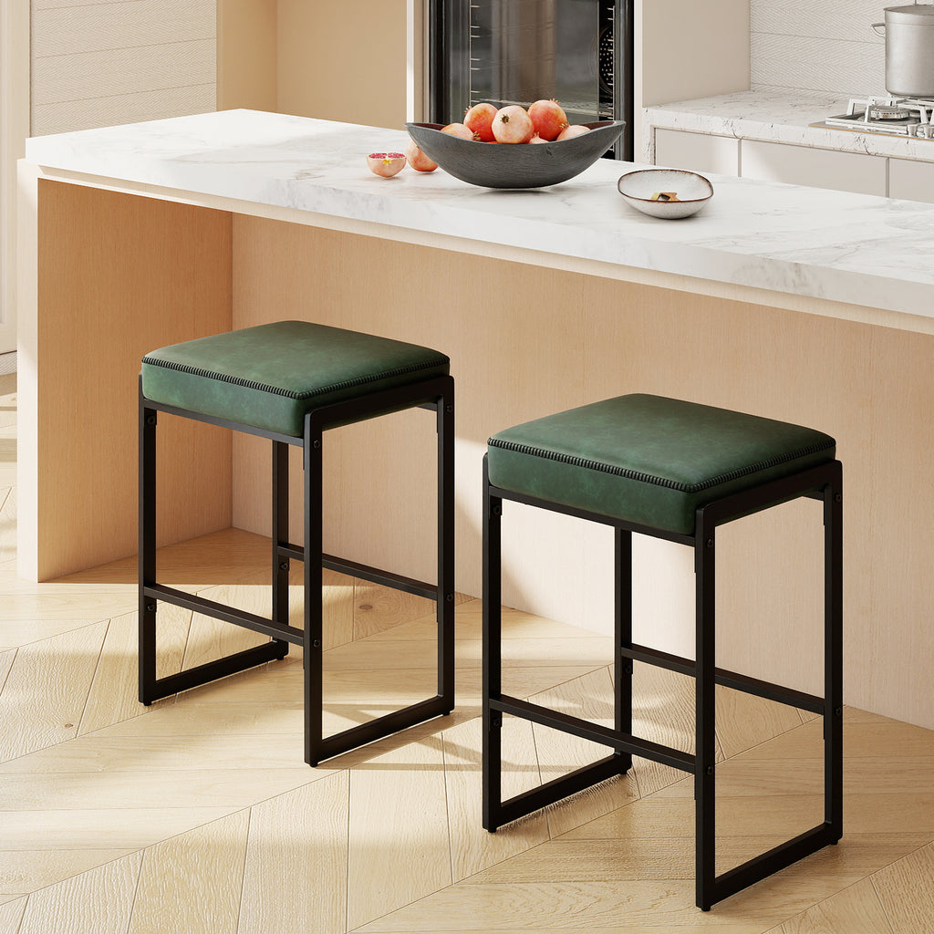 26 Inch Counter Height Bar Stools Set of 4 - Green