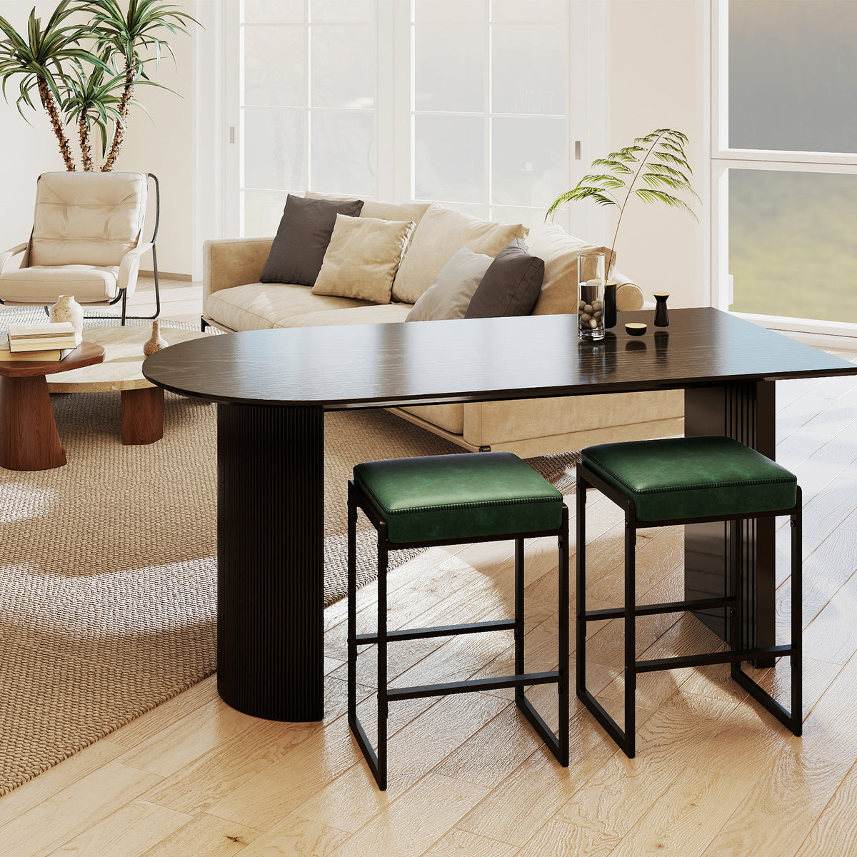 26 Inch Counter Height Bar Stools Set of 4 - Green