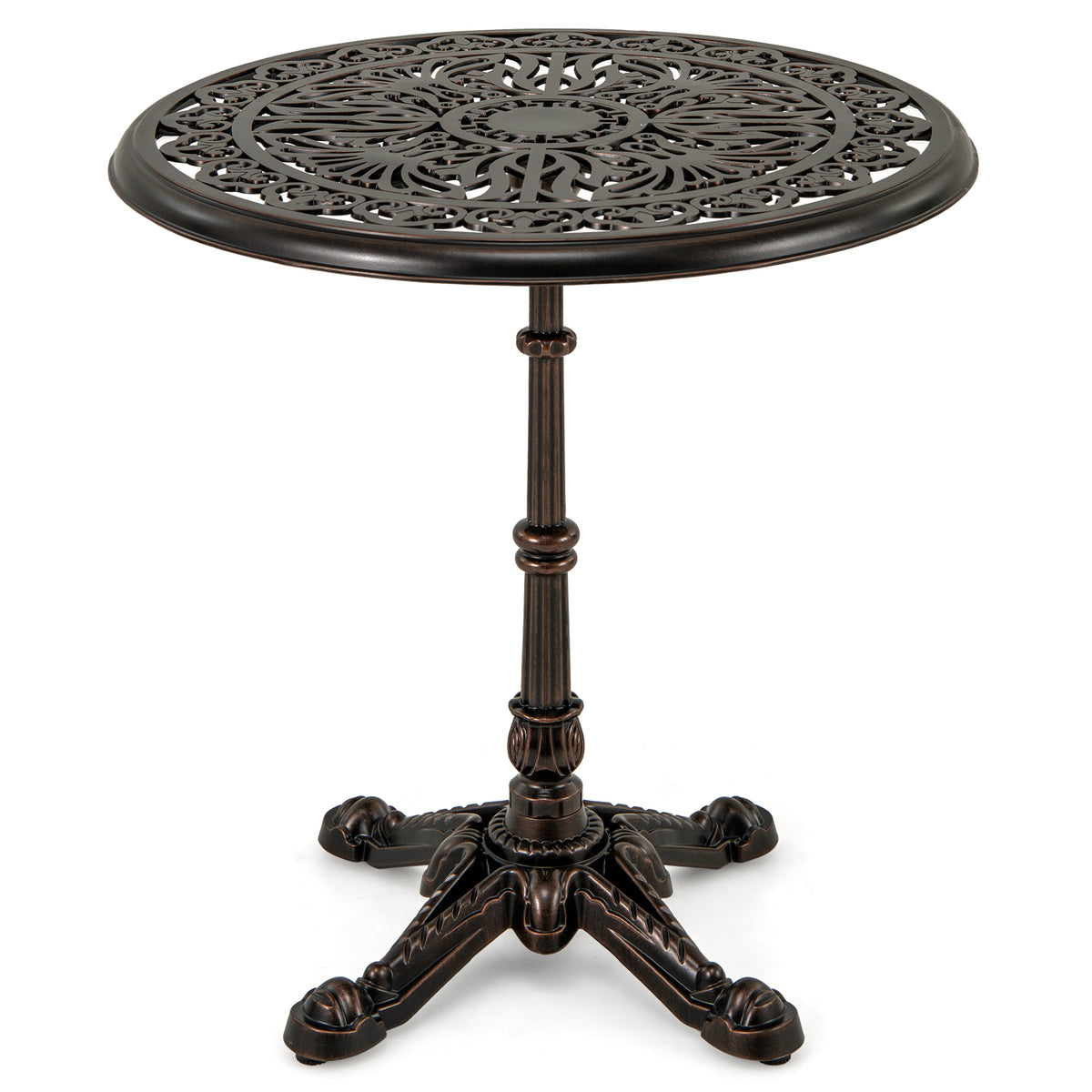 27Inch Round Cast Aluminum Patio Bistro Table with Hollow Top