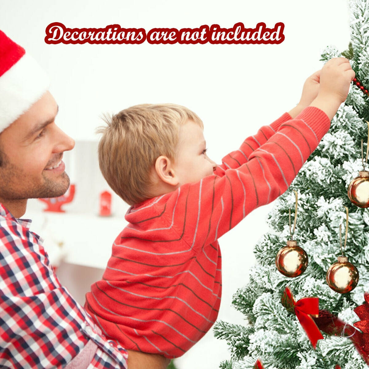 6 Feet Snow Flocked Artificial Christmas Tree with 928 Tips - Hinged Design