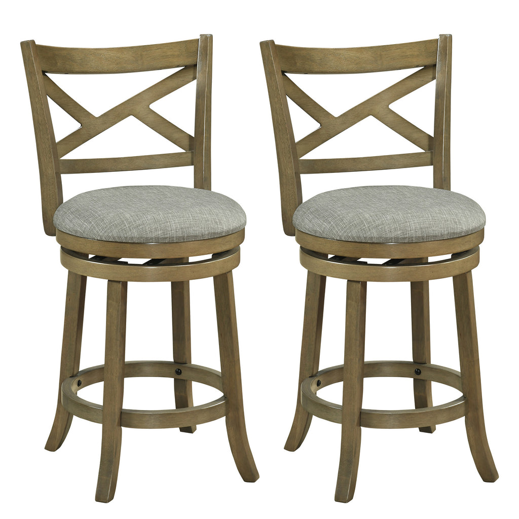 Upholstered Bar Stools Set of 2 - Back, L
