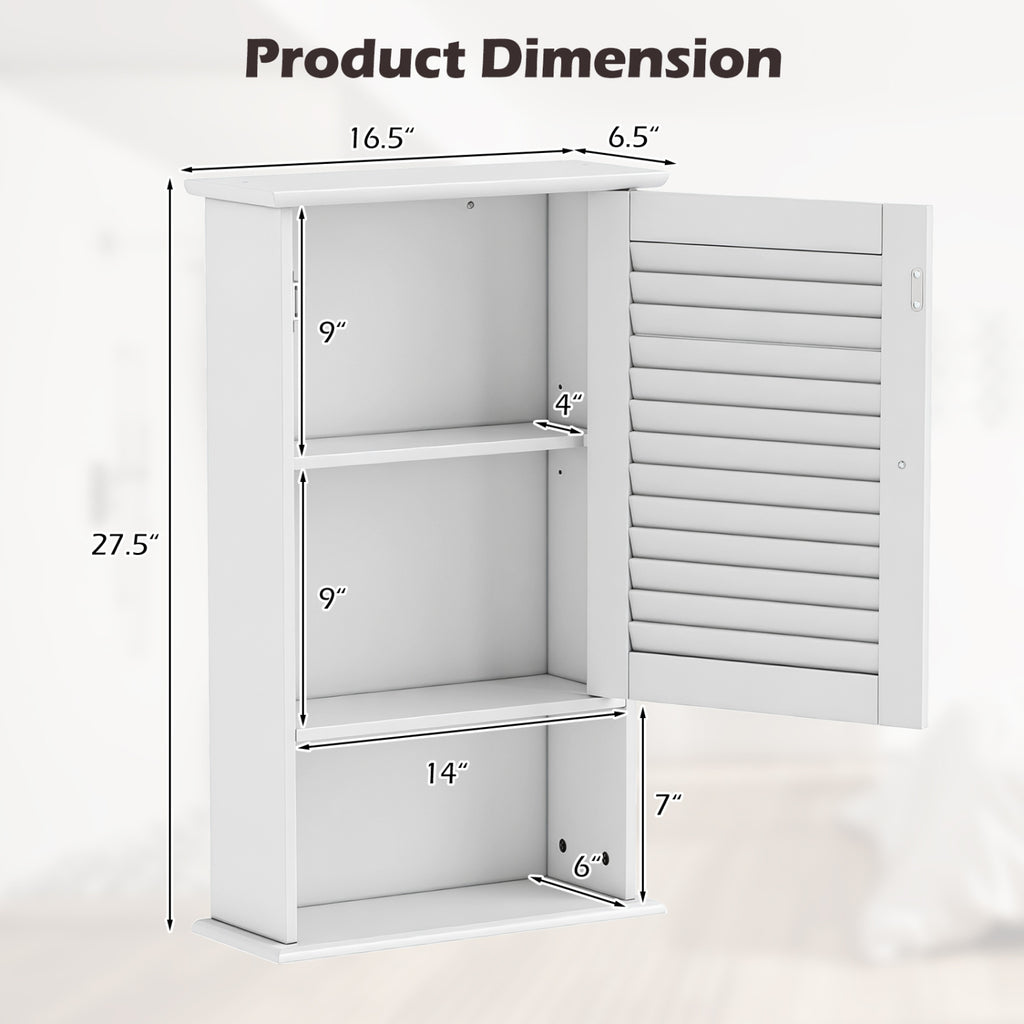 Bathroom Wall Mount Storage Cabinet Single Door with Height