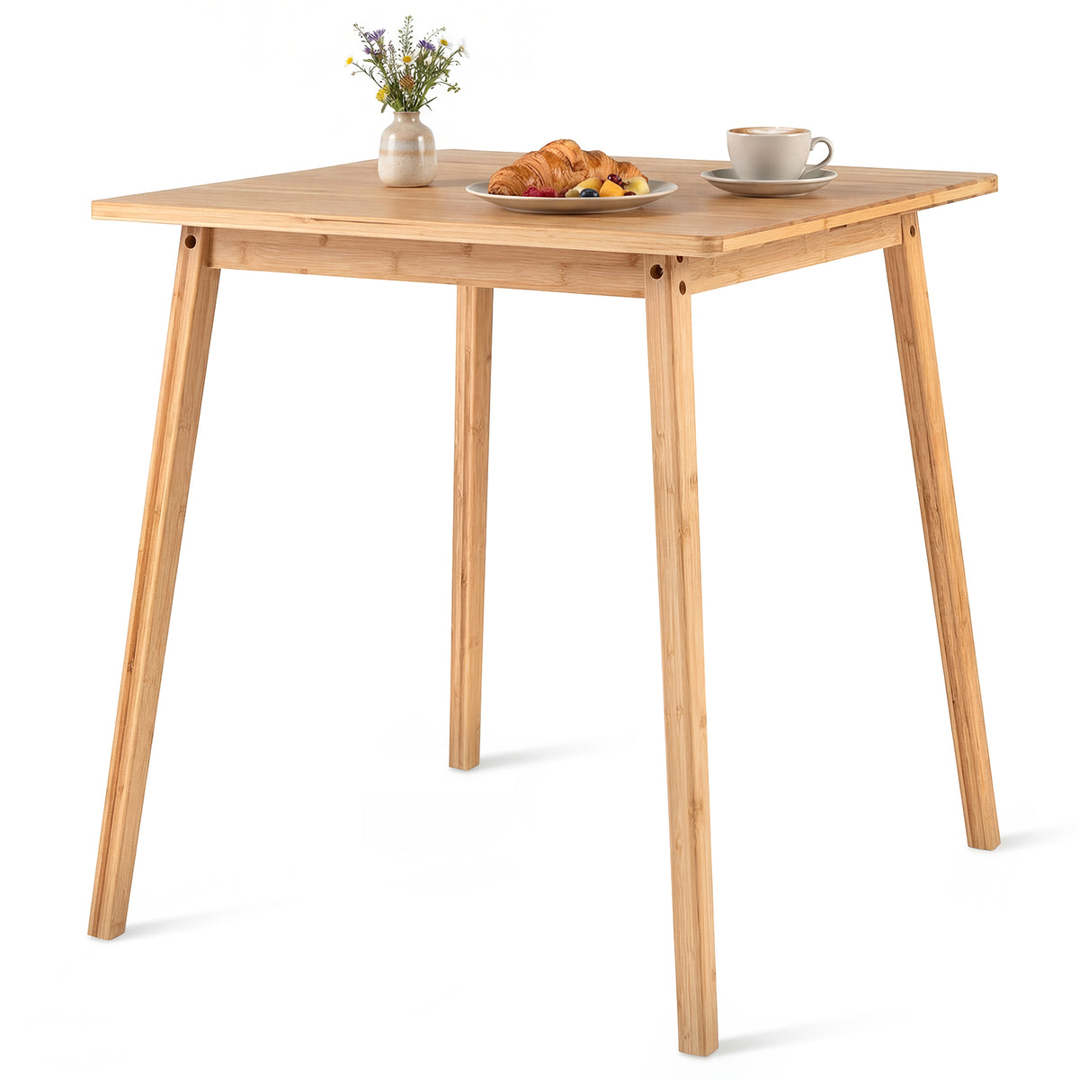 27.5" Bamboo Dining Table for 2-4 People - Square, Natural