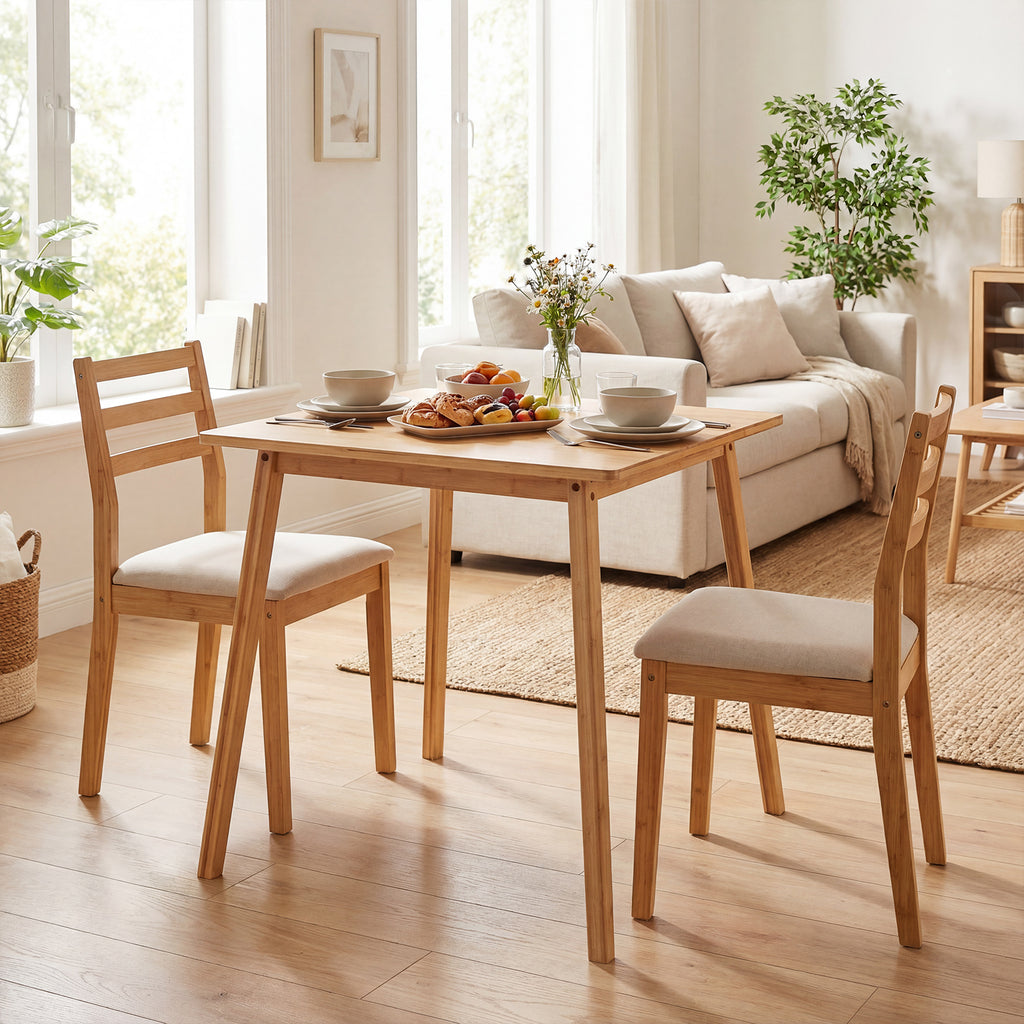 27.5" Bamboo Dining Table for 2-4 People - Square, Natural