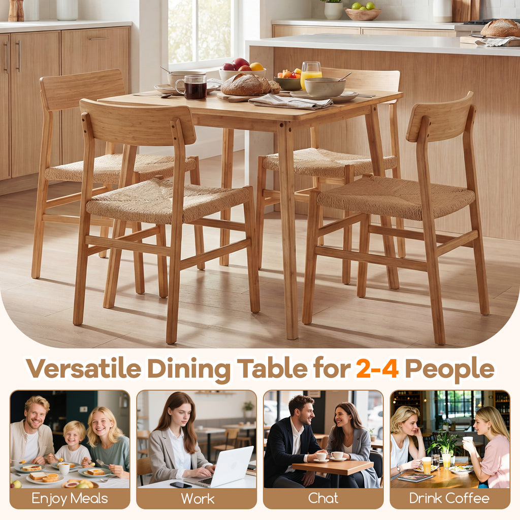 27.5" Bamboo Dining Table for 2-4 People - Square, Natural