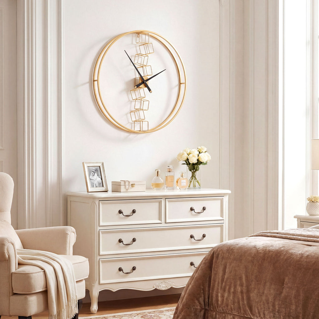 27 Inch Large Wall Clock for Living Room Bedroom Kitchen - Yellow Variation